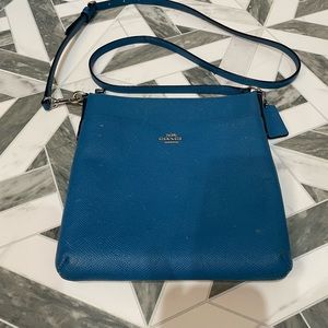 Coach leather crossbody blue bag